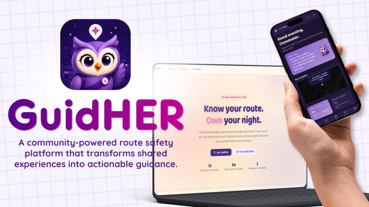GuidHer safety map and route planning interface